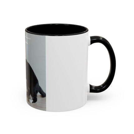 Cat Lovers Accent Mug – 11oz Ceramic Cup with Sleepover Quote