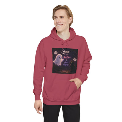 Cute Ghost 'Boo Is Just Hello' Halloween Hoodie