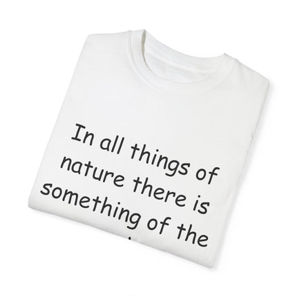 Aristotle Quote Tee – Unisex Garment-Dyed Shirt on Nature & Wonder