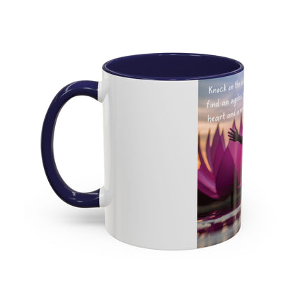 Ageless Hippie Soul Mug | 11oz Accent Cup with Lotus & Uplifting Quote