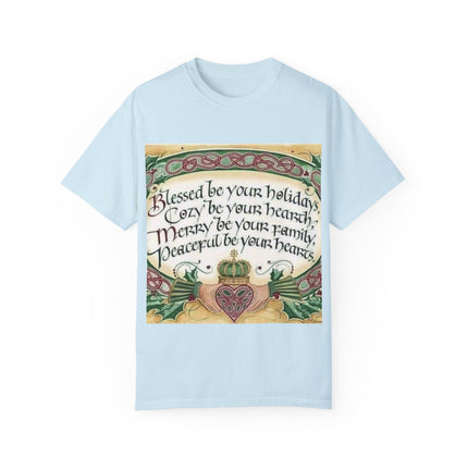 Blessed Be Your Holiday Tee – Celtic-Inspired Unisex Garment-Dyed