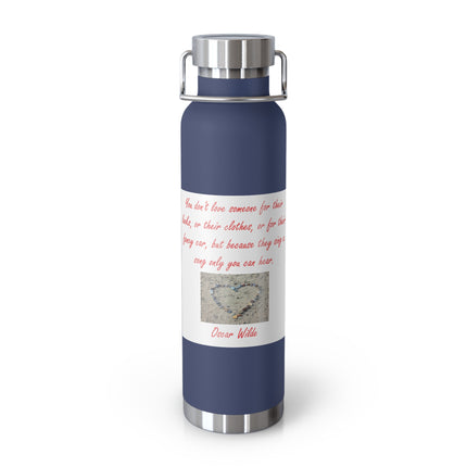 22oz Copper Insulated Bottle – Heart Design Gift Idea