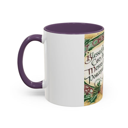 Blessed Holiday Accent Mug – 11oz Ceramic Gift with Heart & Crown Design