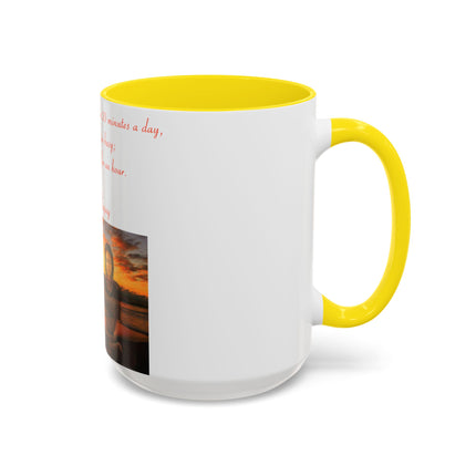 Zen Quote Accent Mug – 15oz Ceramic Cup for Mindful Mornings