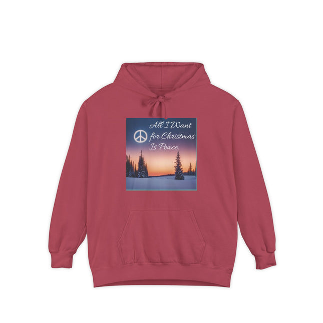 Peaceful Christmas Hoodie – "All I Want for Christmas is Peace" Winter Tree Graphic