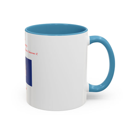 American Flag Accent Coffee Mug — Patriotic Quote by Mark Twain, 11/15oz