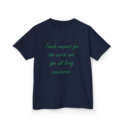 Kids Eco-Friendly Cotton Tee - 'Teach Respect for the Earth'