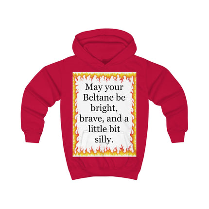 Kids Hoodie — "May your Beltane be bright, brave, and a little bit silly" Flame-Frame Hoodie