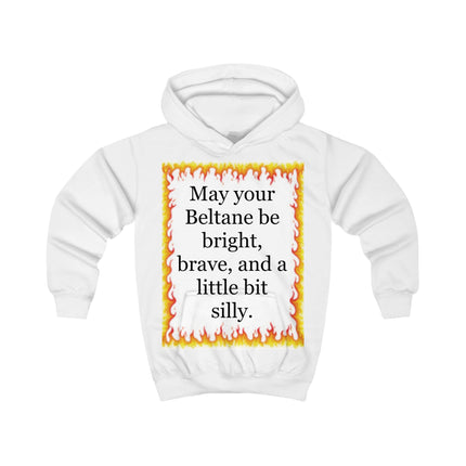 Kids Hoodie — "May your Beltane be bright, brave, and a little bit silly" Flame-Frame Hoodie