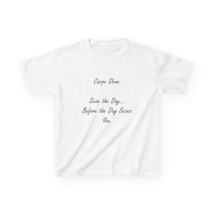 Carpe Diem Kids Tee – “Seize the Day… Before It Seizes You” – Heavy Cotton