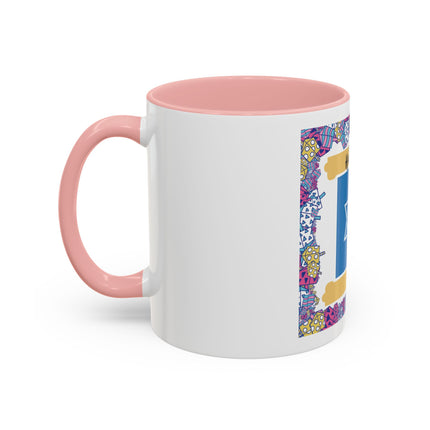 Hanukkah Star of David Accent Coffee Mug — Festive Dreidel Border 11/15oz