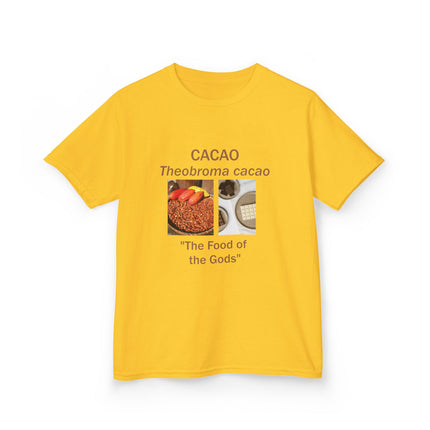 Cacao Kids Cotton Tee – “Food of the Gods” Graphic Shirt