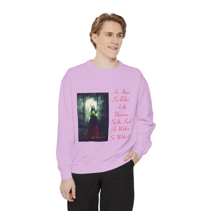 Inspirational Sweatshirt – “As Above So Below” Wiccan Design (Unisex)