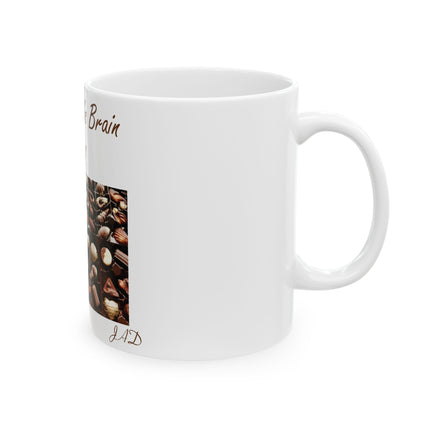 Chocolate Is Brain Fuel Ceramic Mug – 11oz – Hot Cocoa Gift