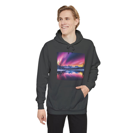 Aurora Mountain Hoodie — Northern Lights Scenic Pullover