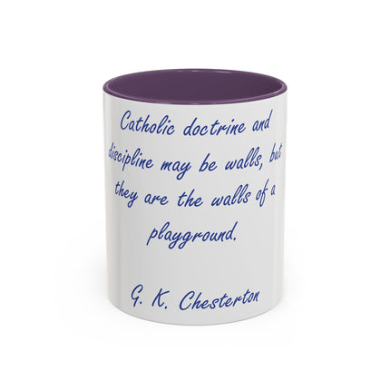 Chesterton Quote Accent Mug – “Walls of a Playground” – 11oz Ceramic