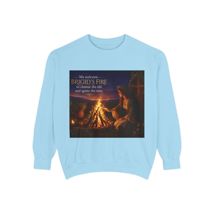 Brigid's Fire Sweatshirt — Celtic Pagan Imbolc Winter Ritual Crewneck
