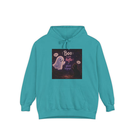 Cute Ghost 'Boo Is Just Hello' Halloween Hoodie