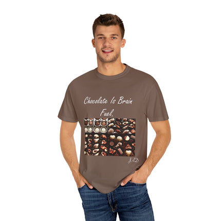 Chocolate Is Brain Fuel Tee – Unisex Garment-Dyed T-Shirt