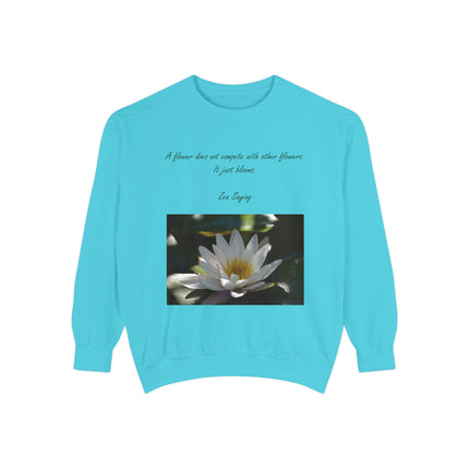Zen Floral Sweatshirt – Inspirational Quote on Cozy Unisex Sweatshirt