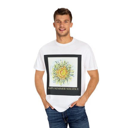 Summer Solstice Tee – Unisex Garment-Dyed Shirt with Sun Design