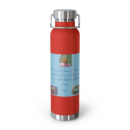 Inspirational Copper Vacuum Insulated Bottle - 22oz Rumi Quote