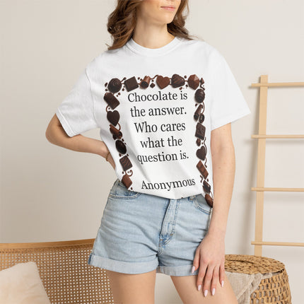 Chocolate Is the Answer T-Shirt — Funny Chocolate Quote Tee