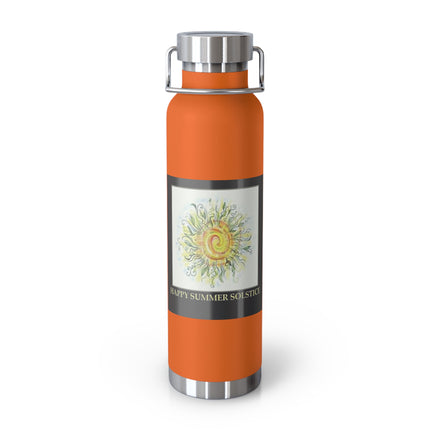 Happy Summer Solstice Copper Vacuum Bottle — 22oz Sun & Greenery