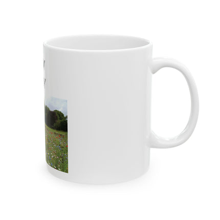 Bloom Wildly Ceramic Mug — Floral Meadow Photo Mug (11oz, 15oz)