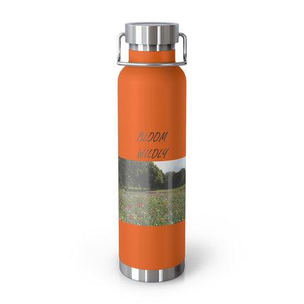 Bloom Wildly Insulated Water Bottle - 22oz Copper Travel Flask for Nature Lovers