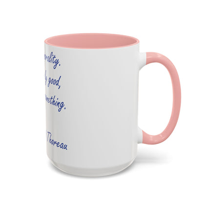 Thoreau Quote Accent Mug – “Aim Above Morality” | 15oz Gift for Coffee Lovers