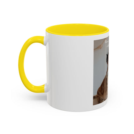 Cat Hug Coffee Mug – "Marriage is an Endless Sleepover" Accent Mug