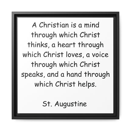 Canvas Wall Art - "A Christian is a mind..." St. Augustine Inspirational Quote (Framed)