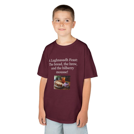 Lughnasadh  Kids Tee — “A Lughnasadh Feast: The bread, the brew, and the bilberry mousse!”