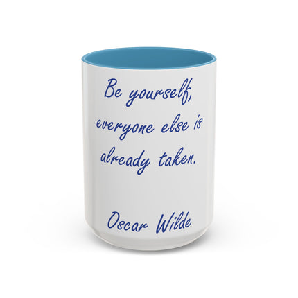 Inspirational Accent Mug – “Be Yourself” Quote, 15oz Ceramic