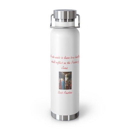 22oz Copper Bottle – Reflect on Jesus – Saint Faustina Design