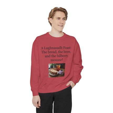 Lughnasadh Feast Sweatshirt — "The bread, the brew, and the bilberry mousse!"