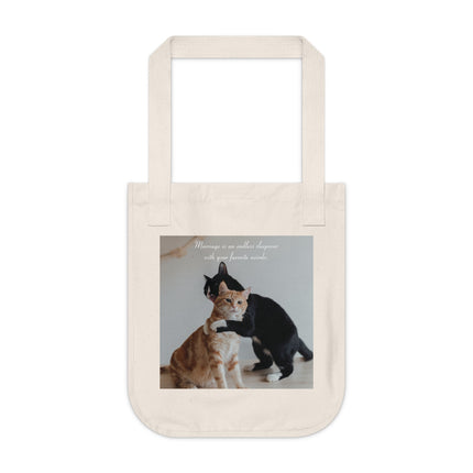 Cat Lovers Quote Tote – Organic Canvas Bag for Quirky Couples