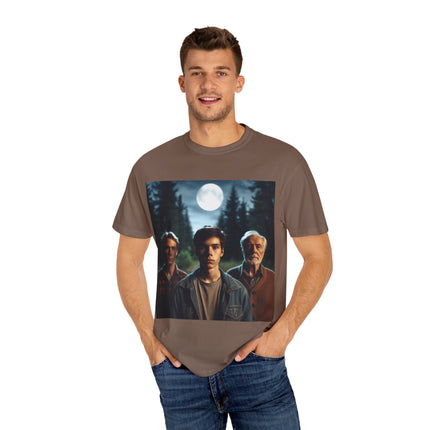 Retro Moonlit Night T-Shirt - Unisex Garment-Dyed Tee for Nature Lovers