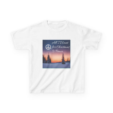 Peaceful Christmas Kids Tee - All I Want for Christmas Is Peace