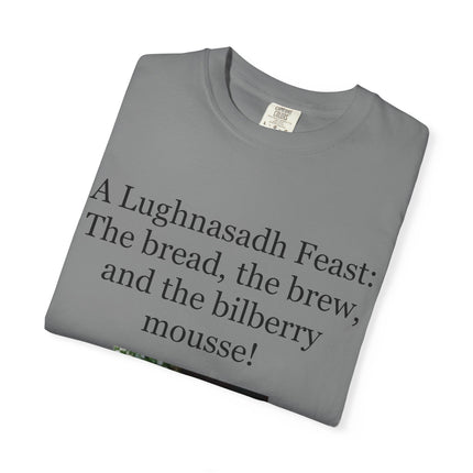 Lughnasadh Feast T-Shirt – “The bread, the brew, and the bilberry mousse!”