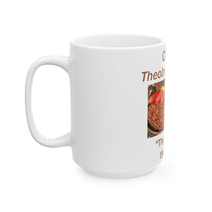 Cacao Theobroma Ceramic Mug – 15oz “Food of the Gods” Gift