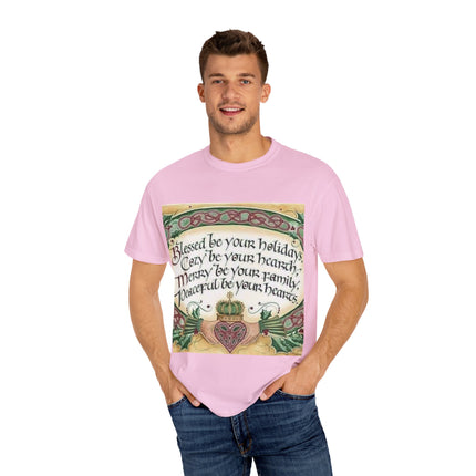 Blessed Be Your Holiday Tee – Celtic-Inspired Unisex Garment-Dyed