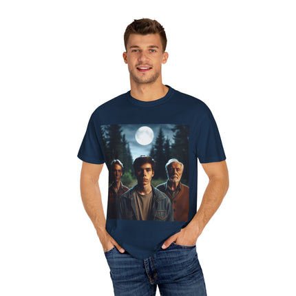Retro Moonlit Night T-Shirt - Unisex Garment-Dyed Tee for Nature Lovers