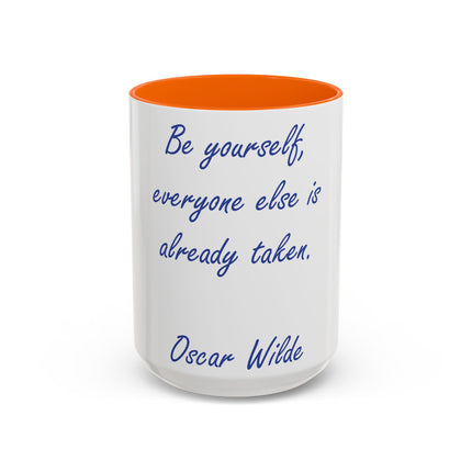 Inspirational Accent Mug – “Be Yourself” Quote, 15oz Ceramic