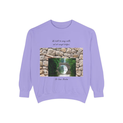 Newton Quote Sweatshirt – Garment-Dyed Unisex Pullover for Reflection