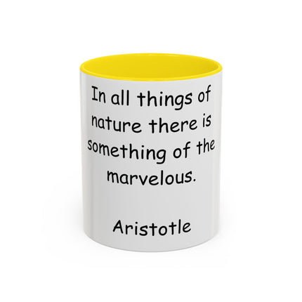 Aristotle Quote Accent Mug – 11oz Ceramic Cup for Nature Lovers