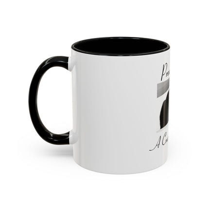 Proud to Be a Crazy Cat Person Accent Coffee Mug – Black Cat Lover Gift (11/15oz)