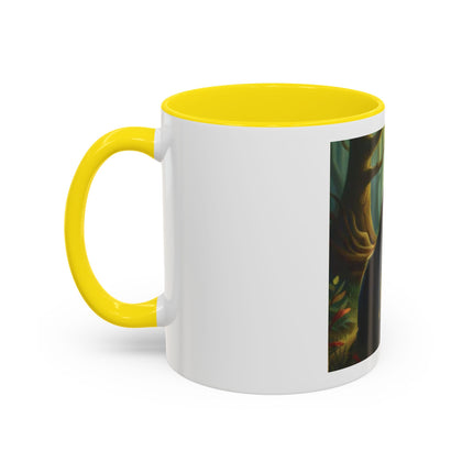 Fairy and Black Cat Forest Coffee Mug – Fantasy Woodland Tea Cup