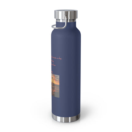 Zen Meditation Quote 22oz Vacuum Bottle — '20 Minutes...' Sunset Design